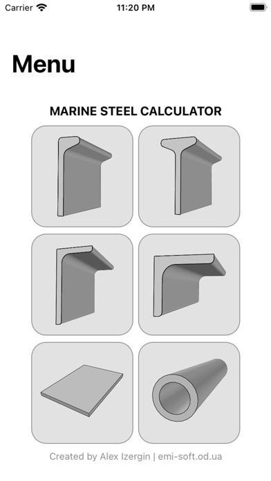 Marine Steel Calculator Screenshot