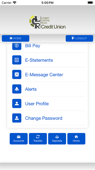 Logan Cache Rich Credit Union Screenshot