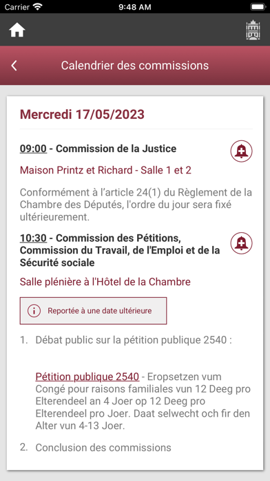 Chambre des Députés Luxembourg Screenshot