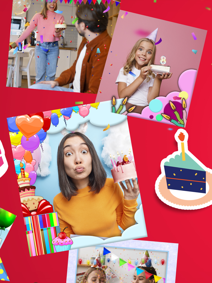 Birthday frames for photos.