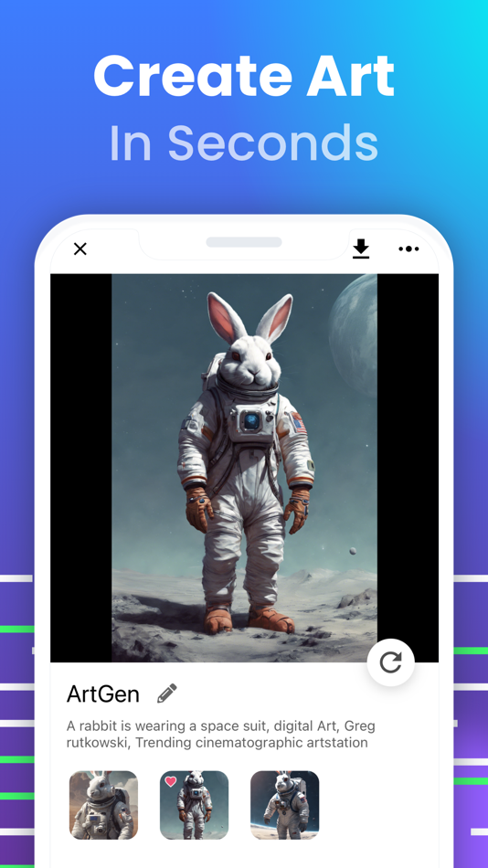 #3. ArtGen - AI Art & AI Writing (iOS) 由: 兴友 杨