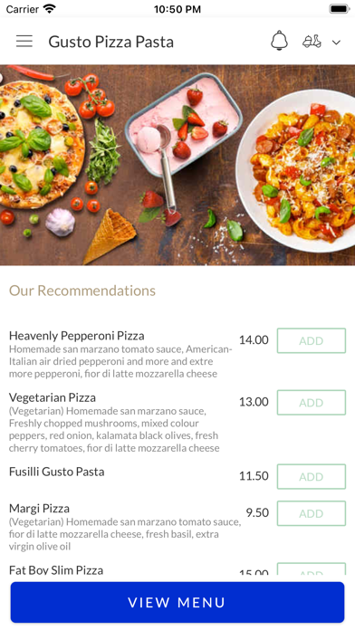 Gusto Pizza Pasta Screenshot