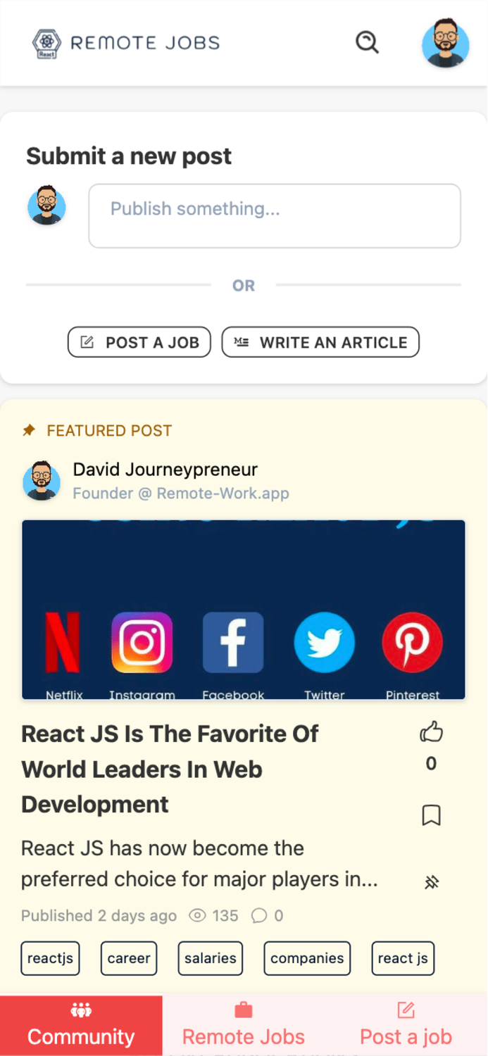 React Remote Jobs