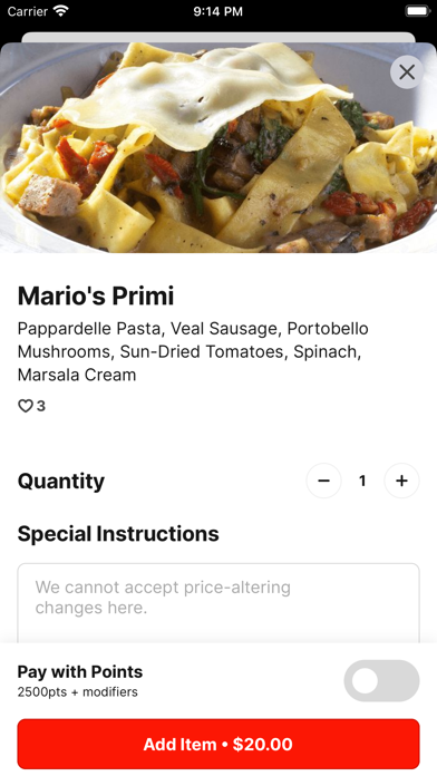 Speranza Italian Restaurant Screenshot