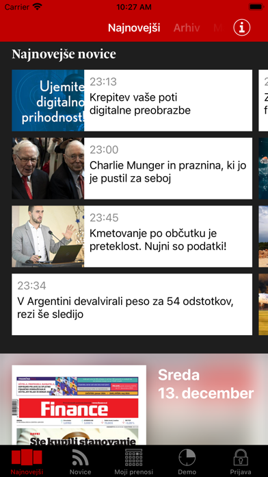 Poslovni dnevnik Finance Screenshot