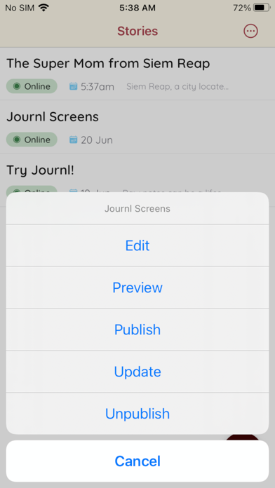 Journl - Smart Blogging Screenshot