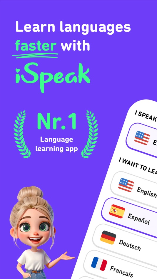 #1. iSpeak: Languages learning app (iOS) By: PALMX APPS LTD