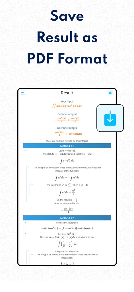 Integral Calculator with Steps - Education App | MWM