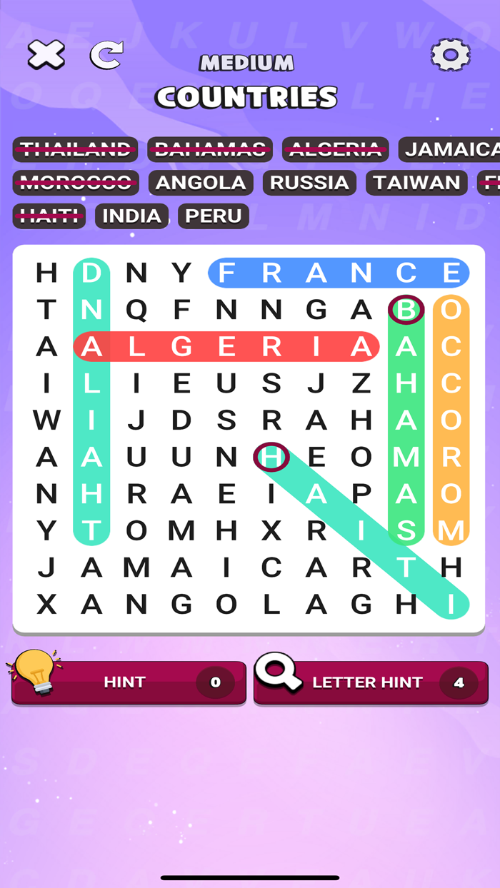 Wosh Word Search Game