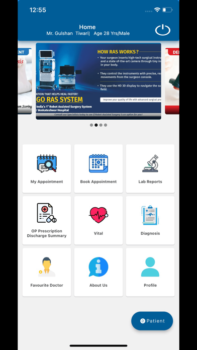 Apex Hospital Patient App Screenshot