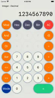geek's hexadecimal calculator iphone screenshot 1