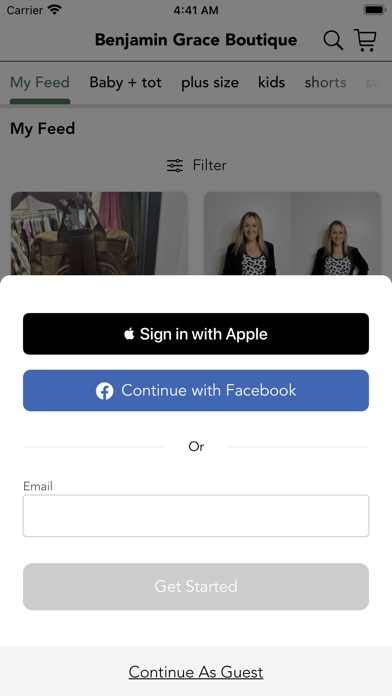 Benjamin Grace Boutique Screenshot