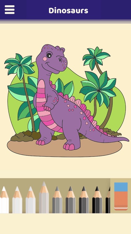 Lovely Dinosaurs Coloring Book screenshot-3