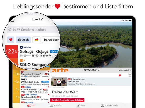 Live TV Fernsehen IP TV iPad app afbeelding 6