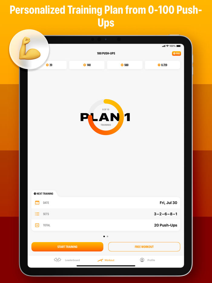 100 Push-Ups Counter and Trainer