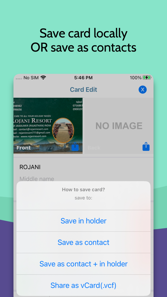 #3. Business card reader + Scanner (iOS) 由: Sounak Sarkar