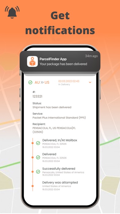 Parcel pending: Find my parcel Screenshot
