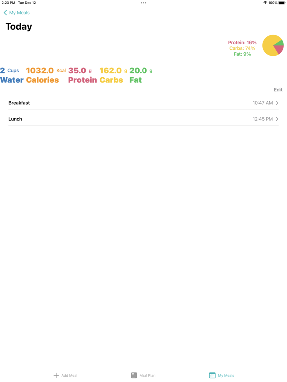 Screenshot #4 pour My Meal Diary