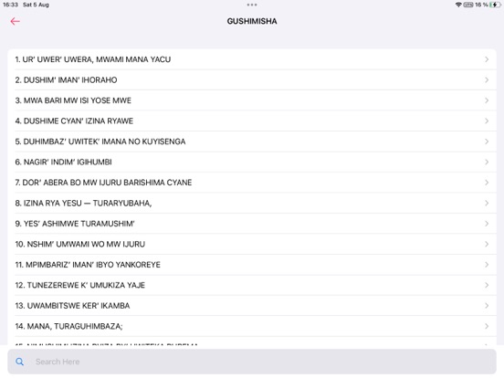 IGITABO CY’ INDIRIMBO iPad screenshot 1 - Book app