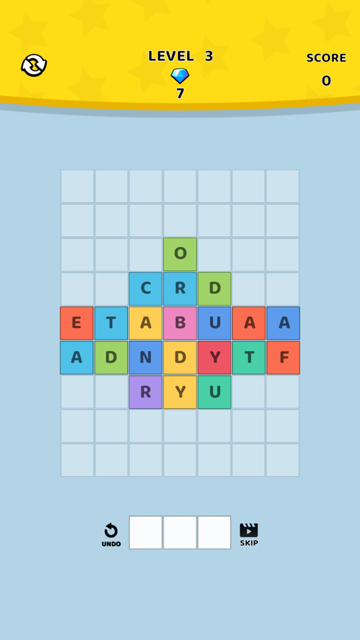 3 Letter 1 Word Match 3 Tiles