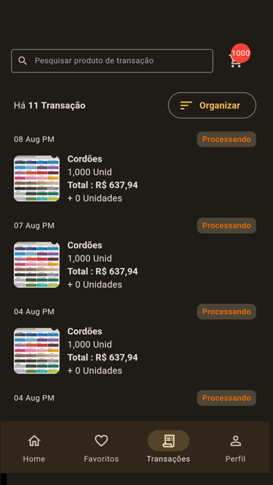 Hazi Cordões app screenshot