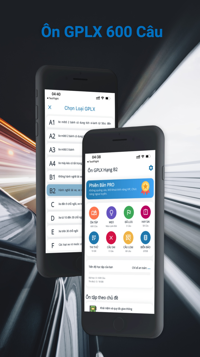 Ôn Thi GPLX 600 Câu OTO-MOTO