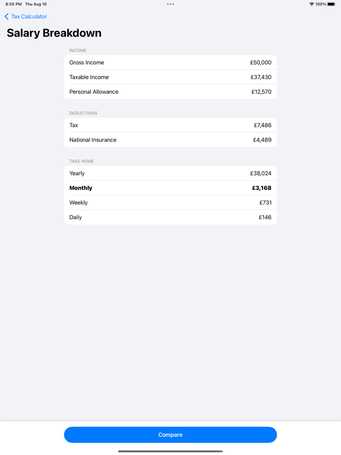 UK Income Tax Calculator