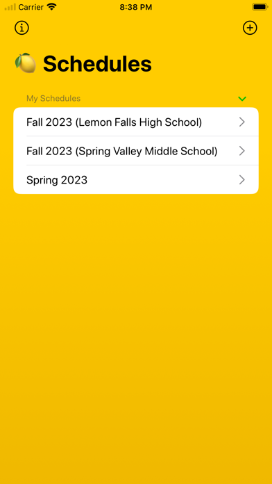 Lemon Schedules Screenshot