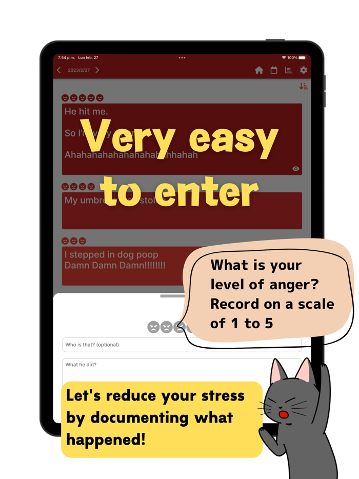 Anger Diary Textangry log app