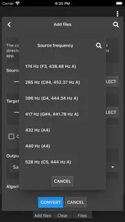 audio frequency converter iphone screenshot 1