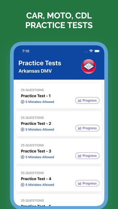 Arkansas AR DMV Permit Test Screenshot