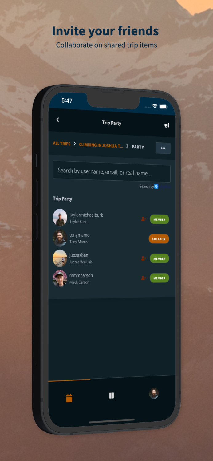 Packup - Trip Planning