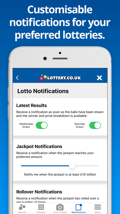 National Lottery Results Screenshot