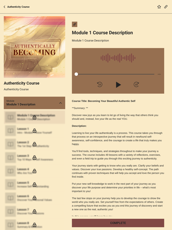 Authentic Balance Institute iPad screenshot 3 - Lifestyle app