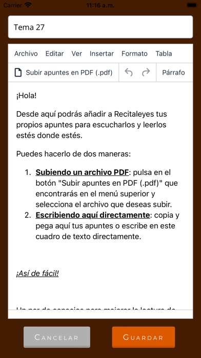 Recitaleyes Screenshot
