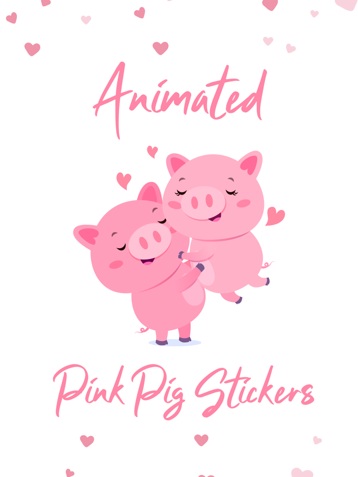 Animated Pink Pig Stickers