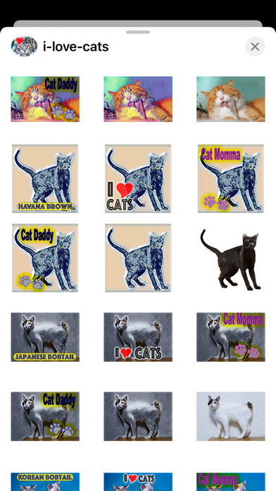I Love Cats Sticker Pack Screenshot