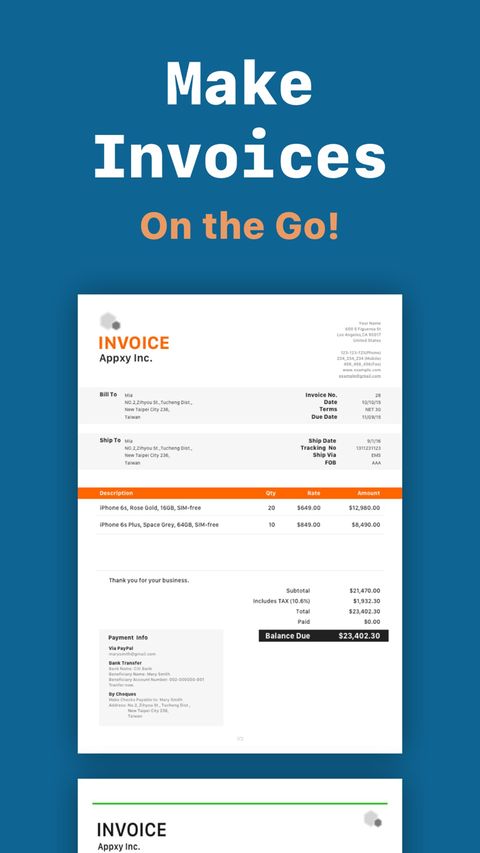 Tiny Invoice Estimate Maker