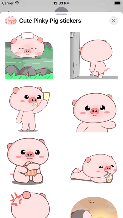 Cute Pinky Pig stickers Screenshot