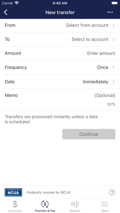 Energy One Fed Credit Union Screenshot