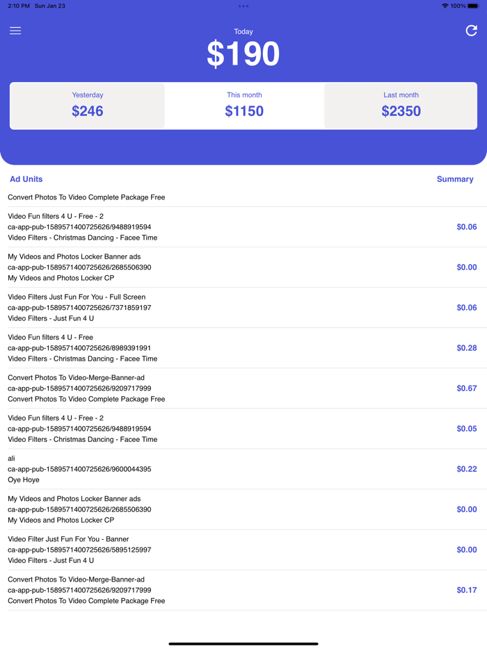AdSense AdMob Earning Reports