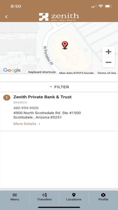 Zenith Bank & Trust Screenshot