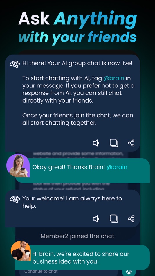 #3. BrAIn - Group Chat with AI Bot (iOS) Podle: Kasaba Bilgi Teknolojileri Ticaret A.S.