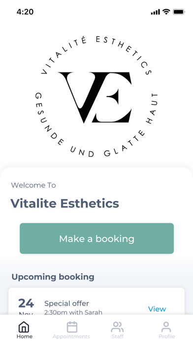 Vitalite Esthetics Screenshot