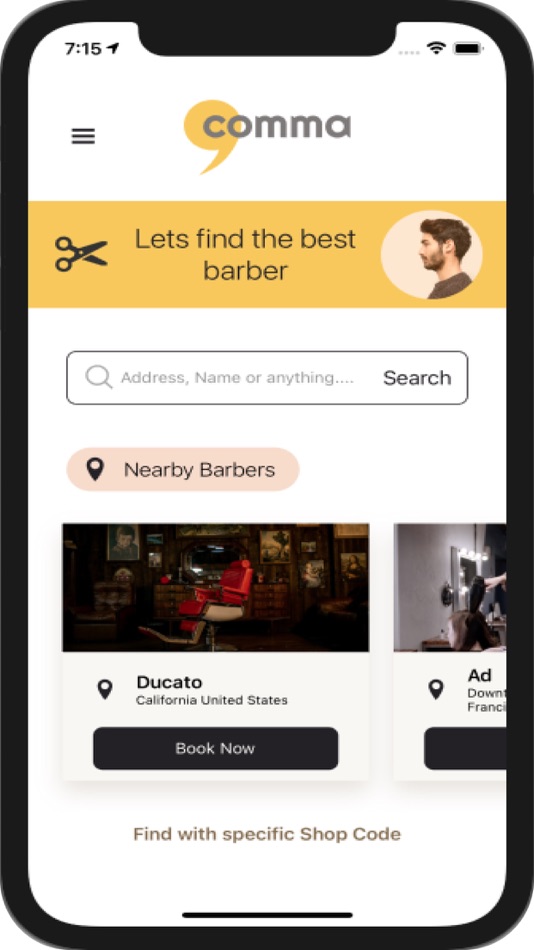 Comma - Find Barbers - 1.0 - (iOS)