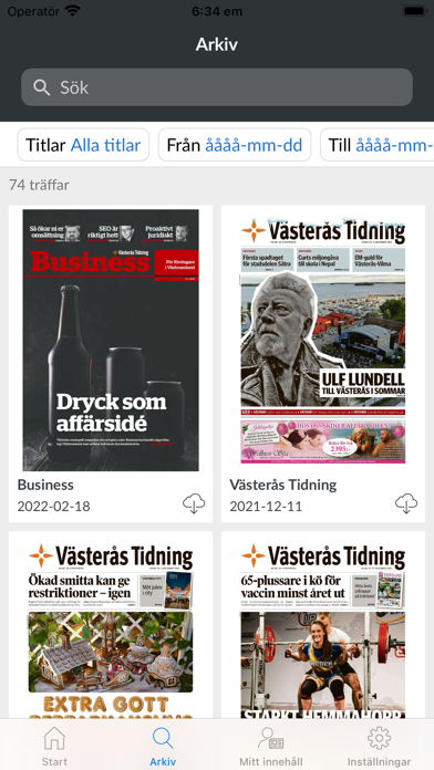 Västerås Tidning e-tidning Screenshot