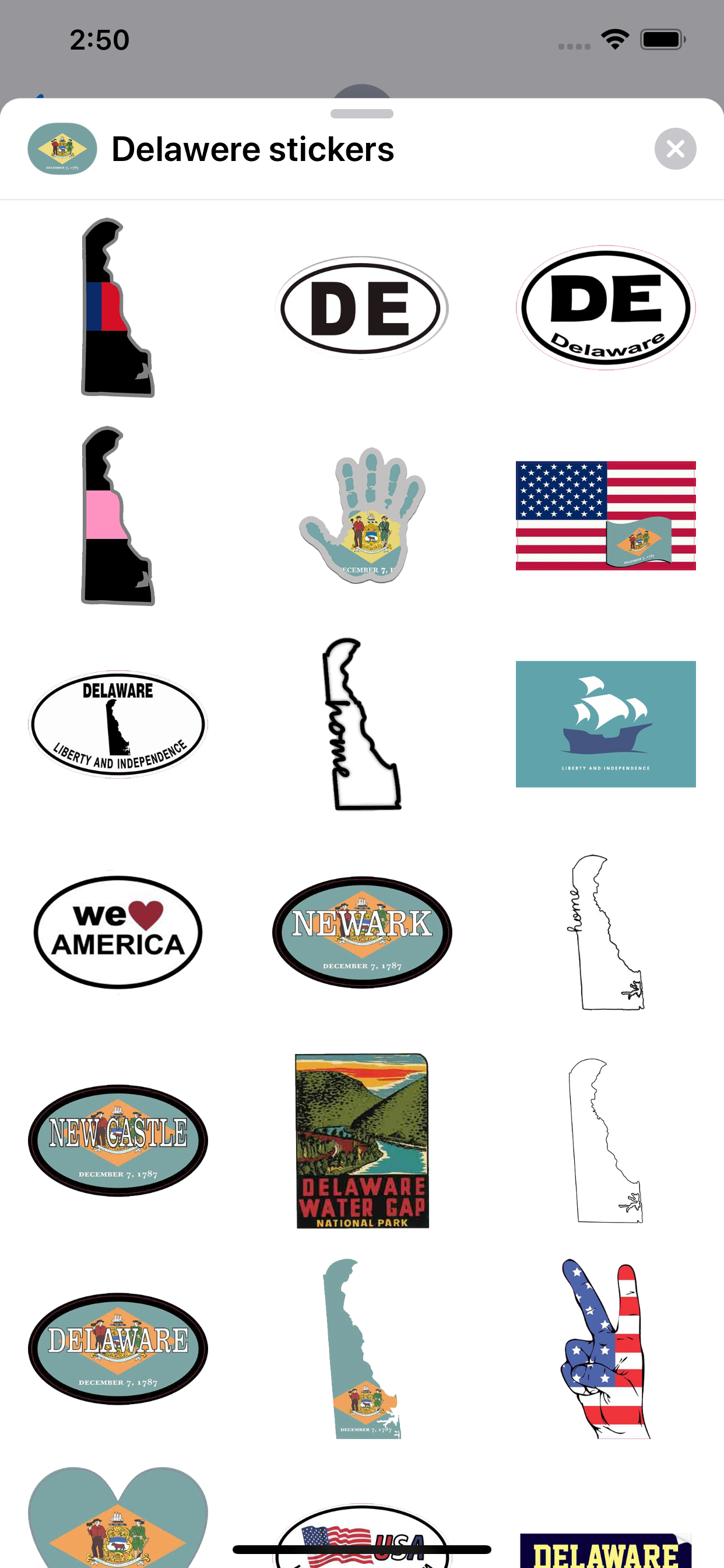 Delaware emoji - USA stickers