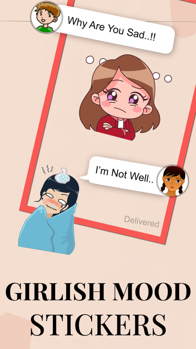 Girlish Mood Stickers Screenshot