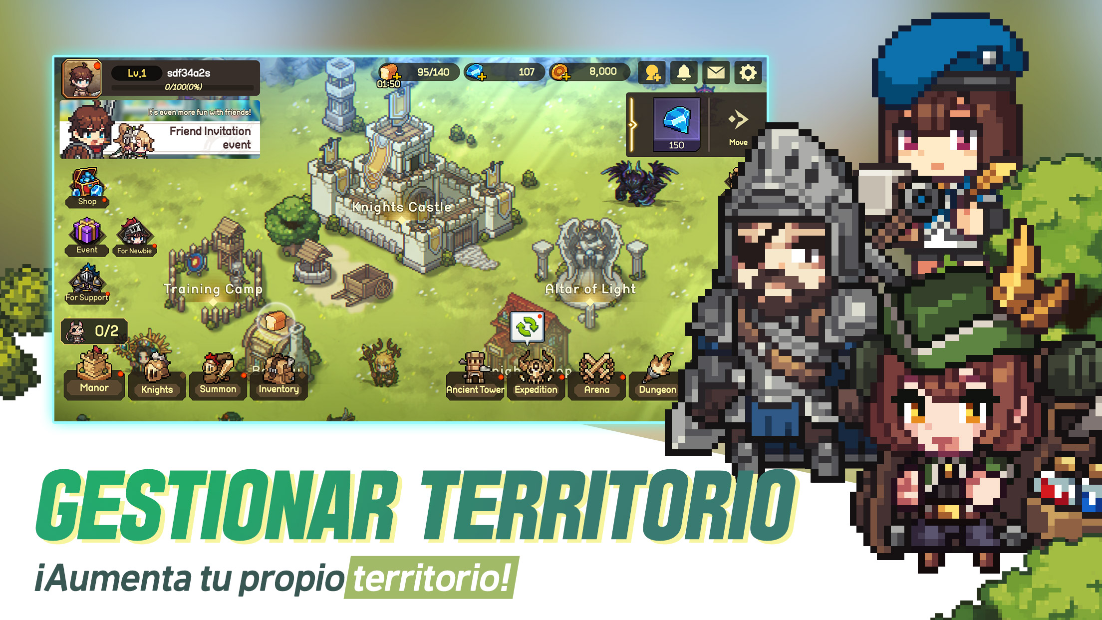 Unknown Knights: RPG pixeleado