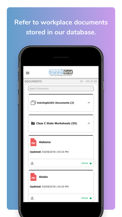 trainingGrid Screenshot